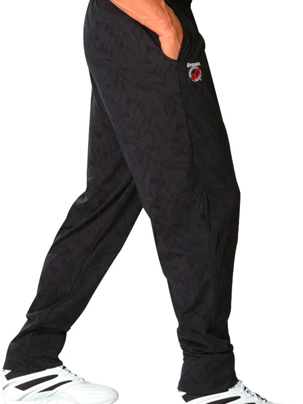 Nike Black Patterned Jogger Pants with Small Red Logo
